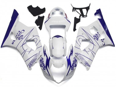 Weiß Corona Benutzerdefinierter Stil 2003-2004 GSXR 1000 Motorrad Verkleidung