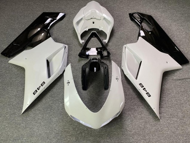 Weiß Perlmutt & Schwarz 2007-2014 Ducati 848 1098 1198 Motorrad Verkleidung