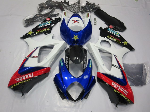 Weiß Rockstar 2007-2008 GSXR 1000 Motorrad Verkleidung Weiß Rockstar 2007-2008 GSXR 1000 Motorrad Verkleidung
