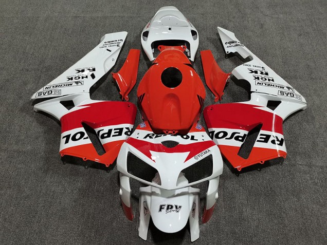 Weiß Rot & Orange Repsol 2005-2006 CBR600RR Motorrad Verkleidung