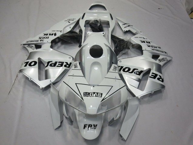 Weiß Silber Repsol 2003-2004 CBR600RR Motorrad Verkleidung