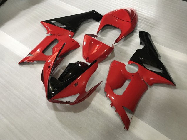 Benutzerdefiniert Rot & Schwarz 2005-2006 ZX6R Motorrad Verkleidung Benutzerdefiniert Rot & Schwarz 2005-2006 ZX6R Motorrad Verkleidung