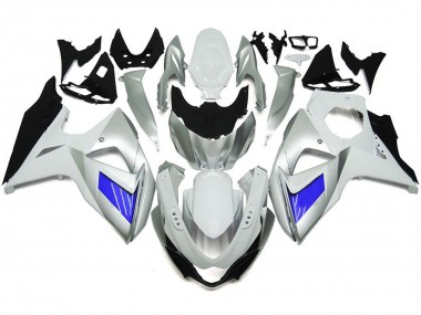 Benutzerdefiniert Silber & Weiß Mit Schwarz 2009-2016 GSXR 1000 Motorrad Verkleidung