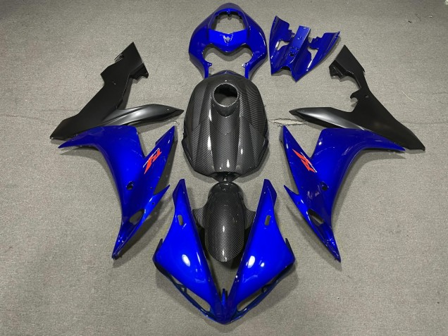 Blau Glänzend & Kohlefaser Stil 2004-2006 R1 Motorrad Verkleidung