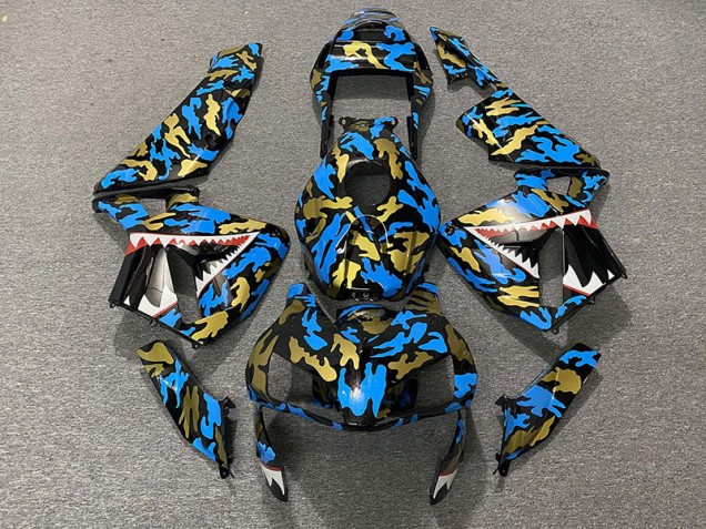 Blau & Gold Camo 2003-2004 CBR600RR Motorrad Verkleidung