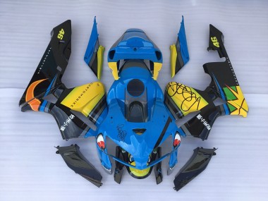 Blauer Hai & Gelb 2005-2006 CBR600RR Motorrad Verkleidung