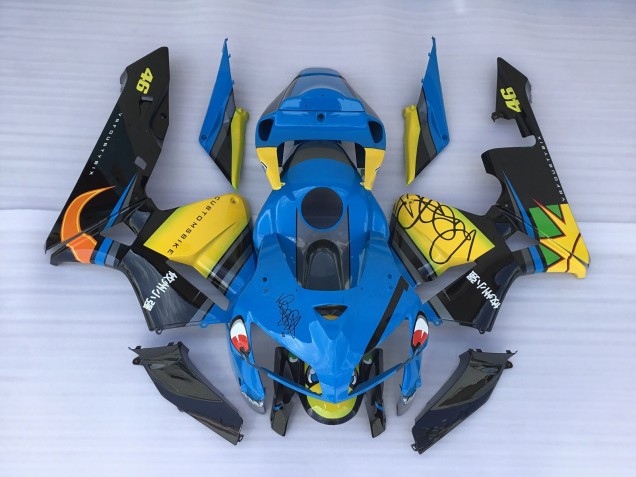 Blauer Hai & Gelb 2005-2006 CBR600RR Motorrad Verkleidung