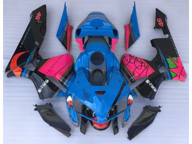Blauer Hai & Rosa 2005-2006 CBR600RR Motorrad Verkleidung