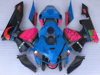 Blauer Hai & Rosa 2005-2006 CBR600RR Motorrad Verkleidung