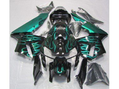 Blaugrün Glänzend Flamme 2005-2006 CBR600RR Motorrad Verkleidung