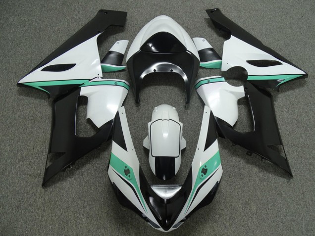 Blaugrün Weiß & Schwarz 2005-2006 ZX6R Motorrad Verkleidung