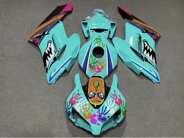 Blaugrüner Hai 2004-2005 CBR1000RR Motorrad Verkleidung