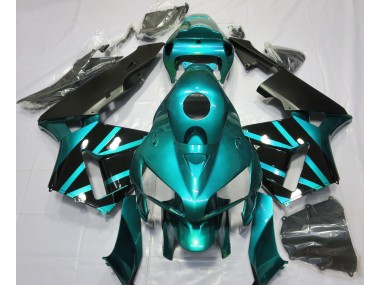 Blaugrünes & Glänzendes Schwarzes Design 2005-2006 CBR600RR Motorrad Verkleidung