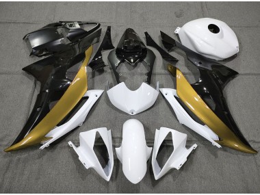 Custom Gold Schwarz & Weiß 2008-2016 R6 Motorrad Verkleidung