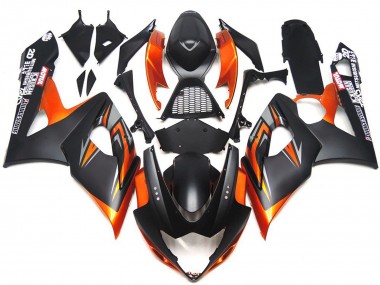 Custom Matt & Glanz Schwarz & Orange 2005-2006 GSXR 1000 Motorrad Verkleidung