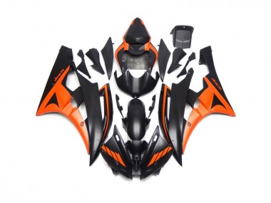 Custom Matt Schwarz & Orange 2006-2007 R6 Motorrad Verkleidung