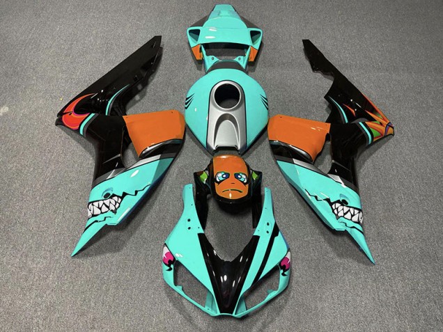 Cyanfarbener Hai 2006-2007 CBR1000RR Motorrad Verkleidung
