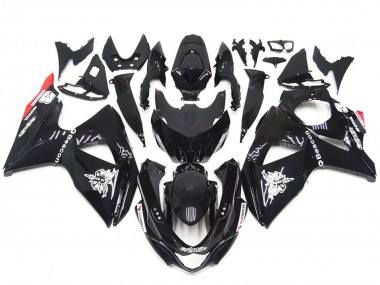 Einfarbig Schwarz Rot Glänzend Stil 2009-2016 GSXR 1000 Motorrad Verkleidung
