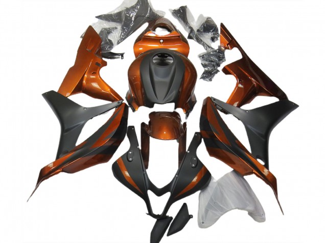 Gebranntes Orange & Matt Schwarz 2007-2008 CBR600RR Motorrad Verkleidung