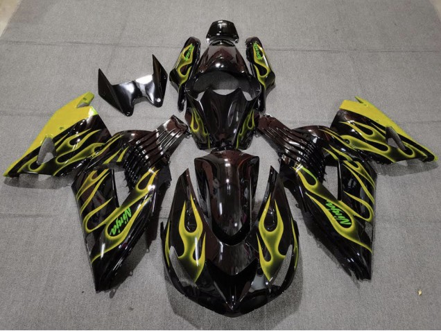 Gelb Flamme 2006-2011 ZX14R Motorrad Verkleidung