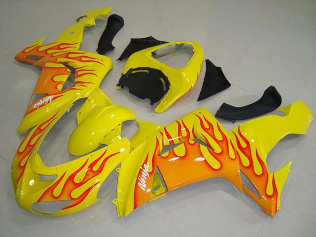 Gelb Orange Flamme 2006-2007 ZX10R Motorrad Verkleidung