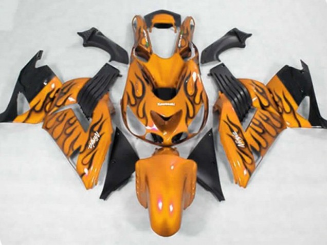 Gelb Schwarz Flamme 2006-2011 ZX14R Motorrad Verkleidung