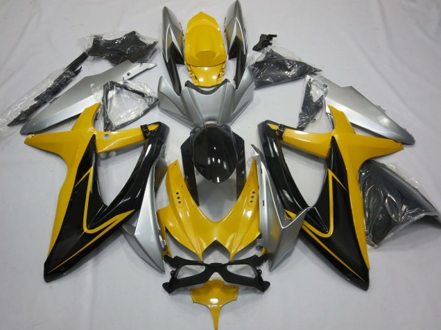Gelb Schwarz & Silber 2008-2010 GSXR 600-750 Motorrad Verkleidung