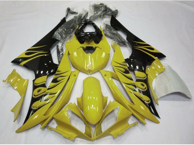 Gelber Flamme-Stil 2008-2016 R6 Motorrad Verkleidung