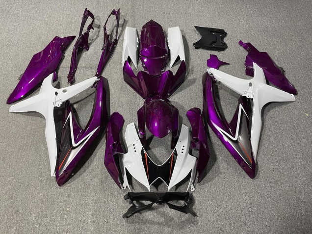 Glanz Lila & Weiß 2008-2010 GSXR 600-750 Motorrad Verkleidung