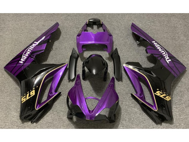 Glanz Lila & Schwarz 2009-2012 Daytona 675 Motorrad Verkleidung