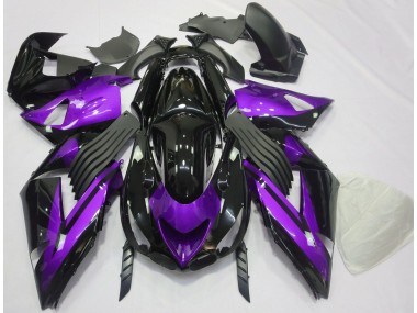 Glanz Lila & Schwarz Schlicht 2006-2011 ZX14R Motorrad Verkleidung