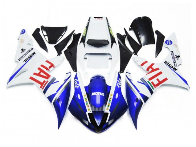 Glänzend Weiß & Blau Fiat 2002-2003 R1 Motorrad Verkleidung