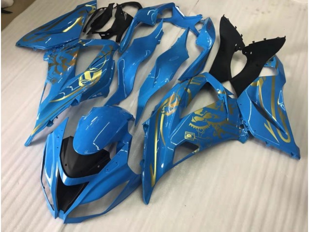 Glänzend Blau Mit Gold 2016-2019 ZX10R Motorrad Verkleidung