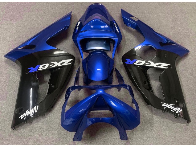 Glänzend Blau & Schwarz 2003-2004 ZX6R Motorrad Verkleidung