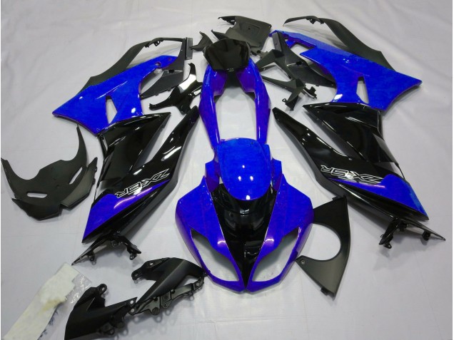 Glänzend Blau & Schwarz 2009-2012 ZX6R Motorrad Verkleidung Glänzend Blau & Schwarz 2009-2012 ZX6R Motorrad Verkleidung