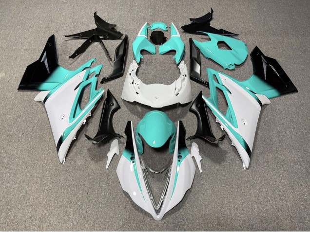 Glänzend Weiß & Blaugrün 2013-2016 Daytona 675 Motorrad Verkleidung