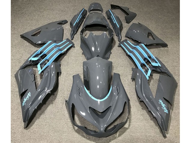 Glänzend Grau & Hellblau 2012-2021 ZX14R Motorrad Verkleidung