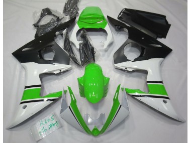 Glänzend Weiß & Grün 2003-2004 R6 Motorrad Verkleidung