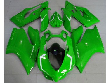 Glänzend Grün & Weiß 2011-2014 Ducati 1199 Motorrad Verkleidung