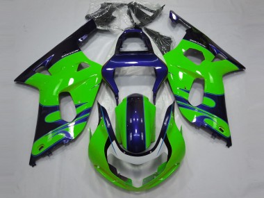 Glänzend Grün & Blau 2001-2003 GSXR 600-750 Motorrad Verkleidung