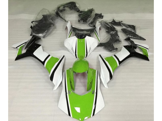 Glänzend Weiß Grün & Schwarz 2015-2019 R1 Motorrad Verkleidung
