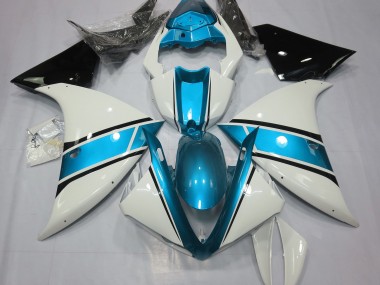 Glänzend Weiß & Hellblau 2009-2011 R1 Motorrad Verkleidung