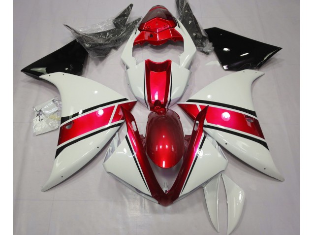 Glänzend Weiß & Metallic Rot 2009-2011 R1 Motorrad Verkleidung
