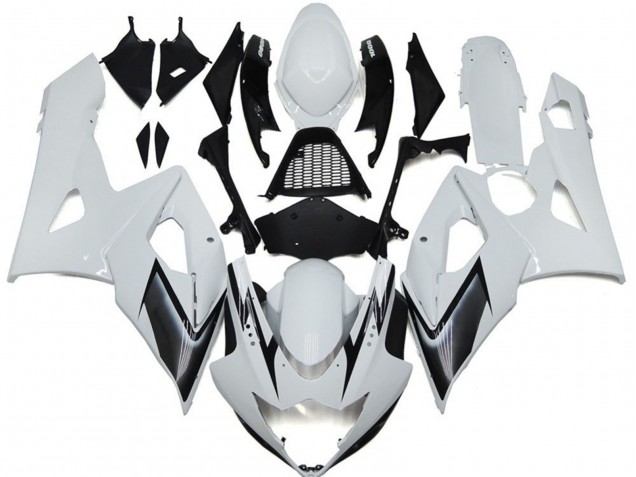 Glänzend Weiß Mit Silbernen Akzenten 2005-2006 GSXR 1000 Motorrad Verkleidung
