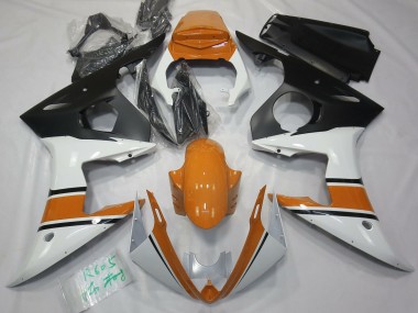 Glänzend Weiß & Orange 2003-2004 R6 Motorrad Verkleidung