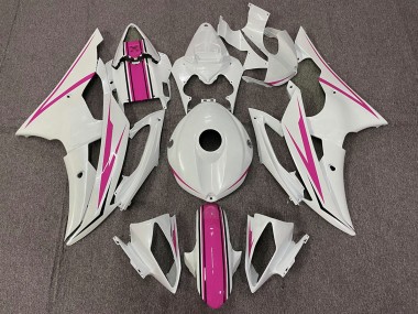 Glänzend Weiß & Pink 2008-2016 R6 Motorrad Verkleidung