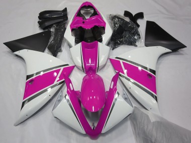 Glänzend Weiß & Pink 2009-2011 R1 Motorrad Verkleidung
