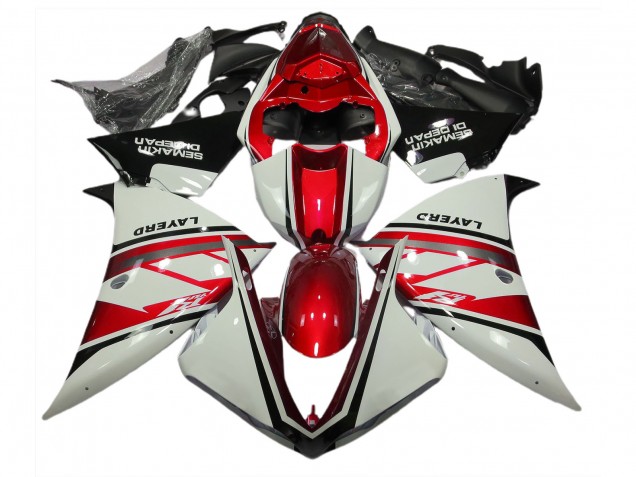 Glänzend Weiß & Rot 2012-2014 R1 Motorrad Verkleidung