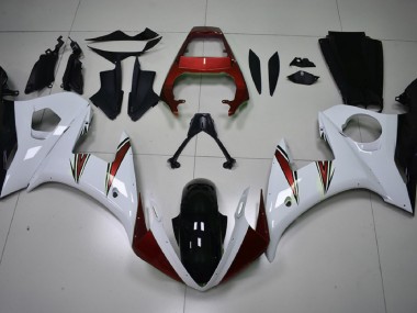 Glänzend Weiß & Rot Akzente 2003-2004 R6 Motorrad Verkleidung