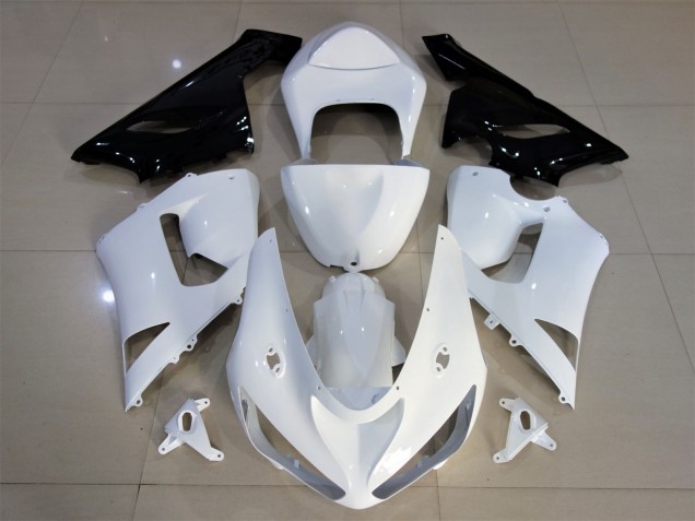 Glänzend Weiß & Schwarz 2005-2006 ZX6R Motorrad Verkleidung